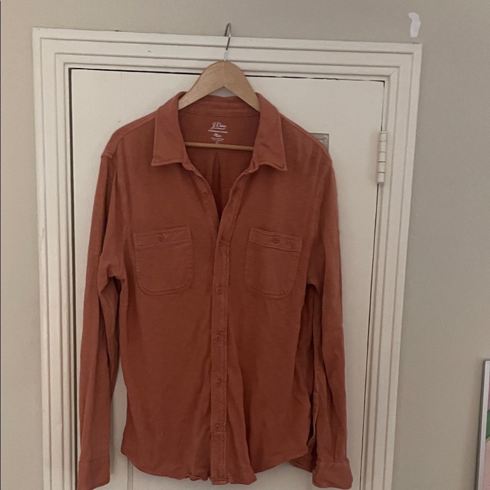 J. Crew Men's Terracotta Casual Button-Down Shirt